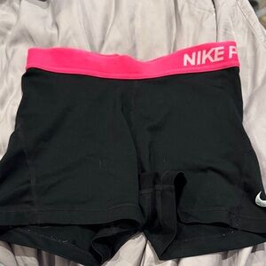 Nike Pro Black and Pink Shorts